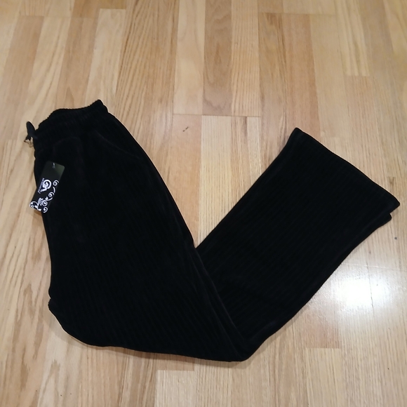 High-Waisted Corduroy Heavy/StretchyFleece-Lined Wide Leg/Flare Pants L-XL - Picture 4 of 7